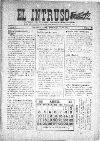El intruso. Bi-Semanario Joco-serio netamente independiente. Tomo I, núm. 21, domingo 3 de abril de 1921 | Biblioteca Virtual Miguel de Cervantes