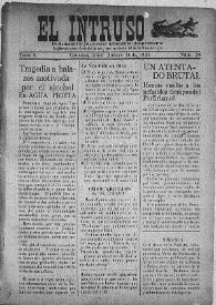 El intruso. Bi-Semanario Joco-serio netamente independiente. Tomo I, núm. 26, jueves 21 de abril de 1921 | Biblioteca Virtual Miguel de Cervantes