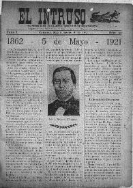 El intruso. Bi-Semanario Joco-serio netamente independiente. Tomo I, núm. 30, jueves 5 de mayo de 1921 | Biblioteca Virtual Miguel de Cervantes