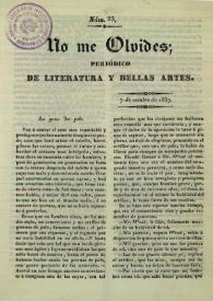 No me olvides. Núm. 23, 7 de octubre de 1837 | Biblioteca Virtual Miguel de Cervantes