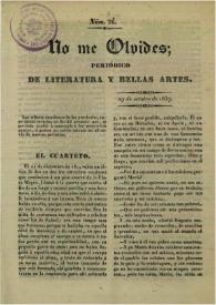 No me olvides. Núm. 26, 29 de octubre de 1837 | Biblioteca Virtual Miguel de Cervantes