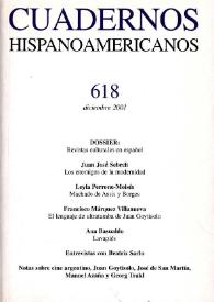 Cuadernos Hispanoamericanos. Núm. 618, diciembre 2001 | Biblioteca Virtual Miguel de Cervantes