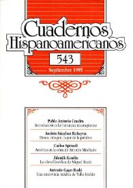 Cuadernos Hispanoamericanos. Núm. 543, septiembre 1995 | Biblioteca Virtual Miguel de Cervantes