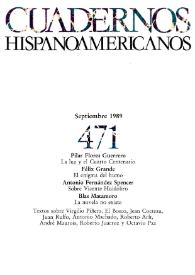 Cuadernos Hispanoamericanos. Núm. 471, septiembre 1989 | Biblioteca Virtual Miguel de Cervantes