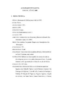 Escolma de Almanaques Galegos (1865-1929) II. III. Galicia, Almanaque de Galicia, 1891 | Biblioteca Virtual Miguel de Cervantes