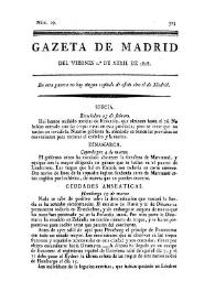 Gazeta de Madrid. 1808. Núm. 29, 1º de abril de 1808 | Biblioteca Virtual Miguel de Cervantes