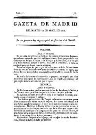 Gazeta de Madrid. 1808. Núm. 37, 19 de abril de 1808 | Biblioteca Virtual Miguel de Cervantes