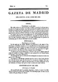 Gazeta de Madrid. 1808. Núm. 70, 28 de junio de 1808 | Biblioteca Virtual Miguel de Cervantes