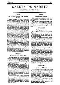 Gazeta de Madrid. 1810. Núm. 109, 19 de abril de 1810 | Biblioteca Virtual Miguel de Cervantes