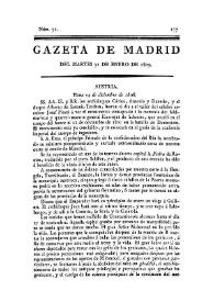 Gazeta de Madrid. 1809. Núm. 31, 31 de enero de 1809 | Biblioteca Virtual Miguel de Cervantes