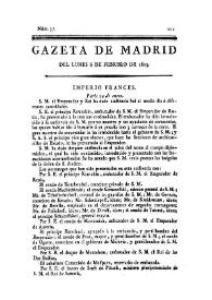 Gazeta de Madrid. 1809. Núm. 37, 6 de febrero de 1809 | Biblioteca Virtual Miguel de Cervantes