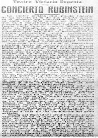 Teatro Victoria Eugenia : Concierto Rubinstein | Biblioteca Virtual Miguel de Cervantes