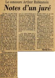 Le concours Arthur Rubinstein : Notes d'un juré | Biblioteca Virtual Miguel de Cervantes
