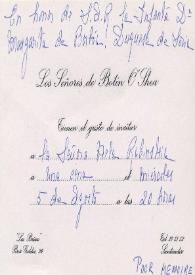 Tarjeta de invitación dirigida a Aniela Rubinstein. Santander (España) | Biblioteca Virtual Miguel de Cervantes