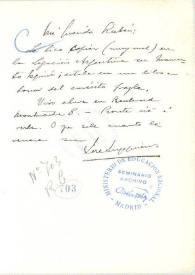 Carta de Ingenieros, José | Biblioteca Virtual Miguel de Cervantes