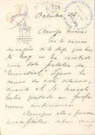 Carta de Lugones, Leopoldo | Biblioteca Virtual Miguel de Cervantes
