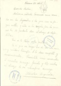 Carta de Arguedas, Alcides | Biblioteca Virtual Miguel de Cervantes