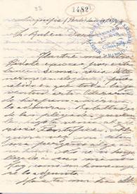 Carta de Mostazo, Francisco | Biblioteca Virtual Miguel de Cervantes