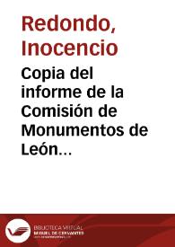 Copia del informe de la Comisión de Monumentos de León sobre los sarcófagos e inscripciones sepulcrales del claustro de la Colegiata de San Isidoro de León | Biblioteca Virtual Miguel de Cervantes