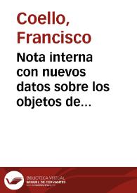 Nota interna con nuevos datos sobre los objetos de bronce descubiertos en Támara (Palencia). | Biblioteca Virtual Miguel de Cervantes