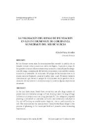 La valoración del riesgo de inundación en los instrumentos de gobernanza municipales del sur de Murcia / Alfredo Pérez Morales | Biblioteca Virtual Miguel de Cervantes