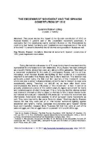 The decembrist movement and the spanish Constitution of 1812 / Susanna Rabow-Edling | Biblioteca Virtual Miguel de Cervantes