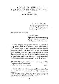 Notas de entrada a la poesía de César Vallejo / por José María Valverde | Biblioteca Virtual Miguel de Cervantes