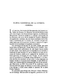 Iglesia parroquial de la Hiniesta (Zamora) / Francisco Álvarez Ossorio | Biblioteca Virtual Miguel de Cervantes
