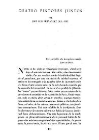 Cuatro pintores juntos / por José Luis Fernández del Amo | Biblioteca Virtual Miguel de Cervantes