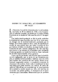 Escudo de armas del Ayuntamiento de Valls / El Marqués del Saltillo | Biblioteca Virtual Miguel de Cervantes