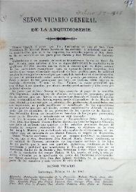 Señor vicario general de la arquidiosesis | Biblioteca Virtual Miguel de Cervantes