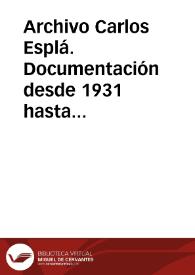 Documentación desde 1931 hasta 1963 | Biblioteca Virtual Miguel de Cervantes