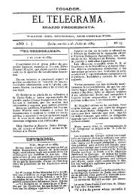 El Telegrama : diario progresista. Año I, núm. 25, martes 2 de julio de 1889 | Biblioteca Virtual Miguel de Cervantes