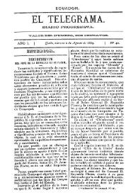 El Telegrama : diario progresista. Año I, núm. 40, viernes 2 de agosto de 1889 | Biblioteca Virtual Miguel de Cervantes