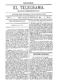 El Telegrama : diario progresista. Año I, núm. 87, sábado 9 de noviembre de 1889 | Biblioteca Virtual Miguel de Cervantes