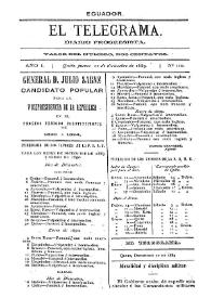 El Telegrama : diario progresista. Año I, núm. 110, jueves 12 de diciembre de 1889 | Biblioteca Virtual Miguel de Cervantes
