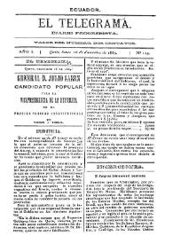 El Telegrama : diario progresista. Año I, núm. 113, lunes 16 de diciembre de 1889 | Biblioteca Virtual Miguel de Cervantes