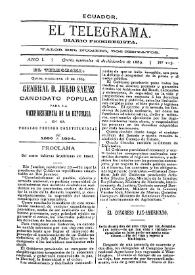 El Telegrama : diario progresista. Año I, núm. 115, miércoles 18 de diciembre de 1889 | Biblioteca Virtual Miguel de Cervantes