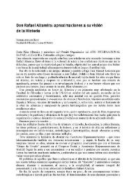 Don Rafael Altamira, aproximaciones a su visión de la Historia / Norma de los Ríos | Biblioteca Virtual Miguel de Cervantes