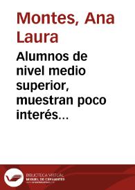 Alumnos de nivel medio superior, muestran poco interés en la lectura de libros literarios. | Biblioteca Virtual Miguel de Cervantes