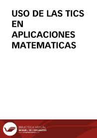 USO DE LAS TICS EN APLICACIONES MATEMATICAS | Biblioteca Virtual Miguel de Cervantes