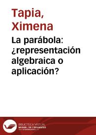 La parábola: ¿representación algebraica o aplicación? | Biblioteca Virtual Miguel de Cervantes