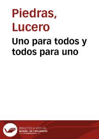 Uno para todos y todos para uno | Biblioteca Virtual Miguel de Cervantes