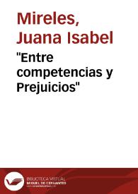 "Entre competencias y Prejuicios" | Biblioteca Virtual Miguel de Cervantes