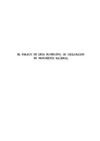 El Palacio de Liria madrileño : Su declaración de Monumento Nacional | Biblioteca Virtual Miguel de Cervantes