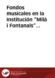 Fondos musicales en la Institución “Milá i Fontanals” del C.S.I.C. en Barcelona. Misiones y concursos en Castilla y León (1943-1960). La provincia de Zamora (III) / Porro Fernandez, Carlos A. | Biblioteca Virtual Miguel de Cervantes