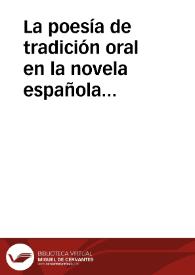 La poesía de tradición oral en la novela española contemporánea: FRANCISCO GARCIA PAVON / Garcia Mateos, Ramón | Biblioteca Virtual Miguel de Cervantes