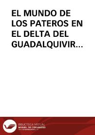 EL MUNDO DE LOS PATEROS EN EL DELTA DEL GUADALQUIVIR (DOÑANA) / Garrido Palacios, Manuel | Biblioteca Virtual Miguel de Cervantes