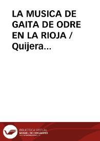 LA MUSICA DE GAITA DE ODRE EN LA RIOJA / Quijera Perez, José Antonio | Biblioteca Virtual Miguel de Cervantes
