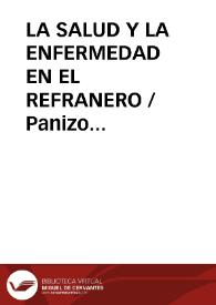 LA SALUD Y LA ENFERMEDAD EN EL REFRANERO / Panizo Rodriguez, Juliana | Biblioteca Virtual Miguel de Cervantes